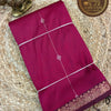 Maheshwari Pure Soft Silk Saree with Vairaoosi Pattern & Zari Border – Ruby Magenta