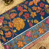 Kalamkari Floral Printed Semi Tussar Silk Saree with Plain Contrast Running Blouse – Midnight Navy Blue