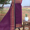 Authentic 120 Count Pure Chettinad Cotton 2-Pc Salwar Material Set with Dupatta – Plum Wine & Antique Gold