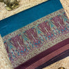 Soft Viscose Maheshwari Plain Cotton Saree with Contrast Running Blouse – Teal Blue & Wine Purple