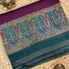 Soft Viscose Maheshwari Plain Cotton Saree with Contrast Running Blouse – Magenta Purple & Teal Green