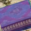 Lavender Blue & Deep Purple Handloom Pochampally Pure Cotton Saree with Mangalgiri Border & Running Blouse