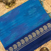 Royal Blue & Navy Blue Handloom Pochampally Pure Cotton Saree with Mangalgiri Border & Running Blouse
