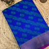 Royal Blue & Magenta Tanchoi Printed Chanderi Cotton Saree with Running Blouse