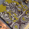 Handpainted Olive Green Kota Doria Kalamkari Printed Saree with Contrast Blouse