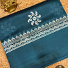 Elegant Paper Cotton Saree with Minimal White Motif Design