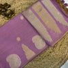 Lavender Pink Pure Chanderi Cotton Saree with Zari Weaving