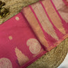 Rose Pink Pure Chanderi Cotton Saree with Zari Weaving