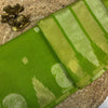 Parrot Green Pure Chanderi Cotton Saree with Zari Weaving