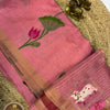 Pink Mugha Cotton Saree with Pichwai Floral Prints and Contrast Blouse
