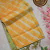 Soft Chanderi Leheriya Cotton Saree with Kalamkari Printed Pallu & Contrast Running Blouse – Mustard Yellow