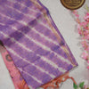 Soft Chanderi Leheriya Cotton Saree with Kalamkari Printed Pallu & Contrast Running Blouse – Lavender Purple